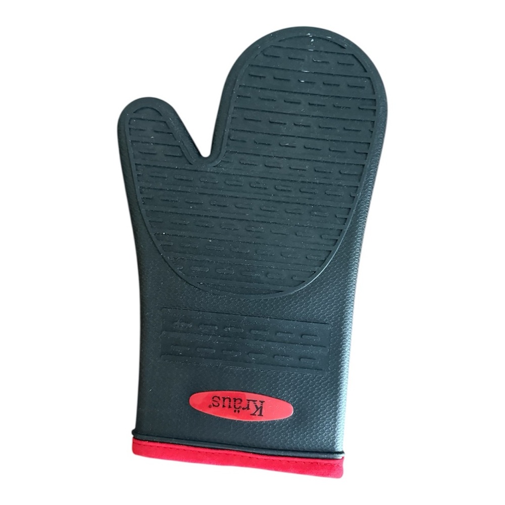 Klaus Black and Red Oven Mitt